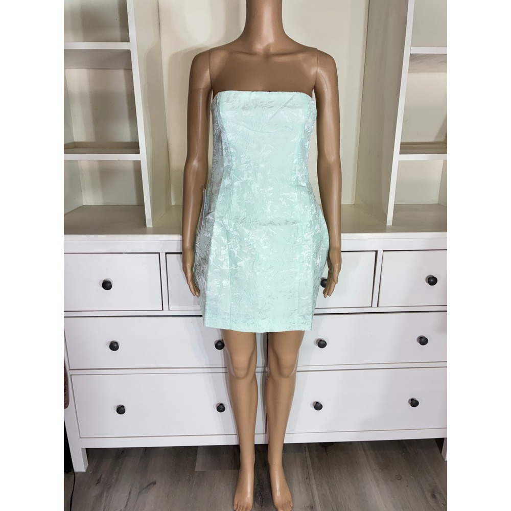 Princess Polly Heaven Sent Strapless Mini Dress Women 6 Mint Floral Lace Up